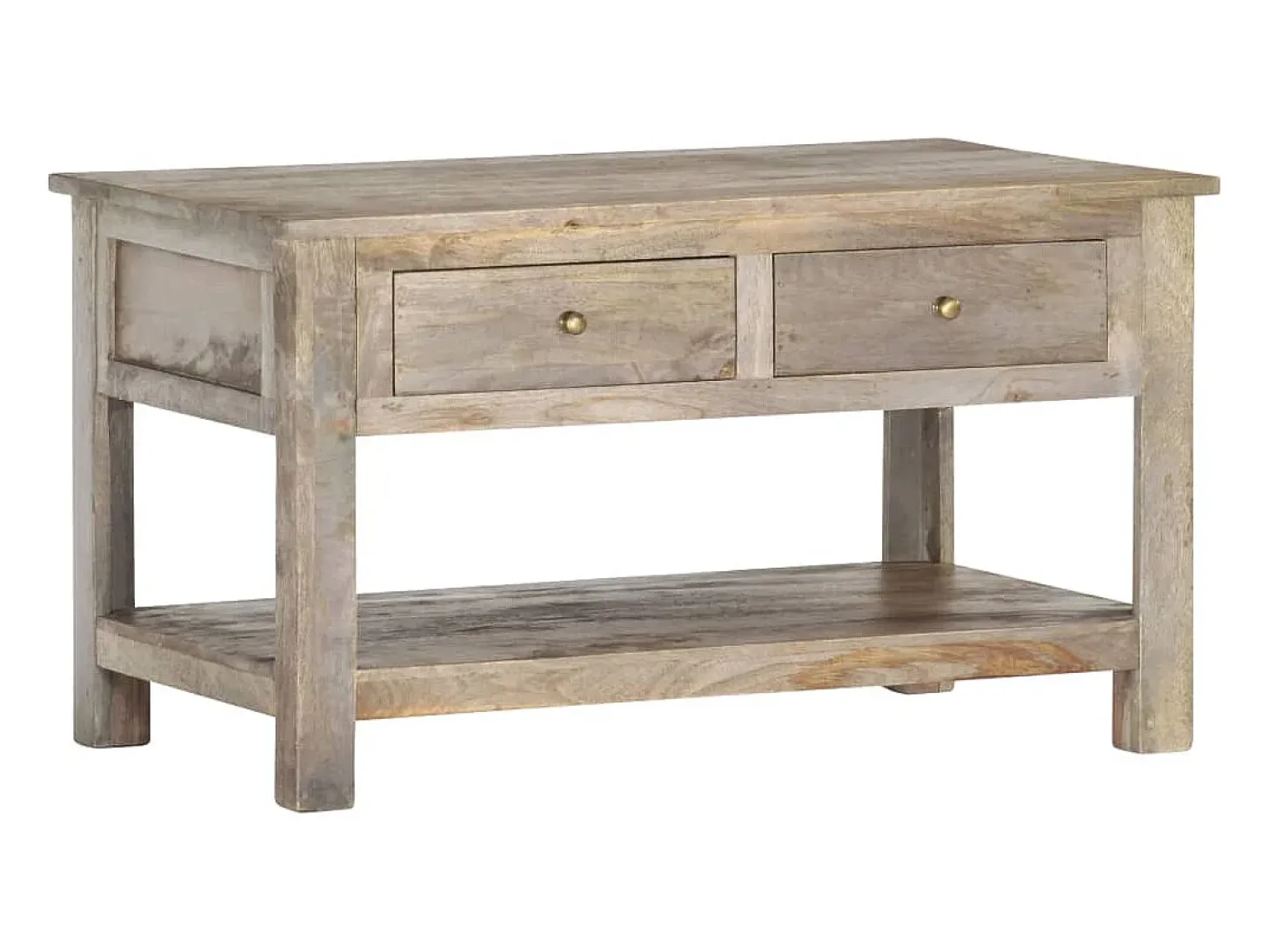 Mesa de centro de madera maciza de mango 82x52x47 cm