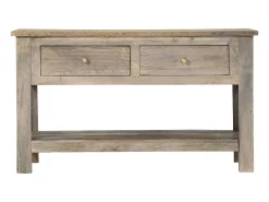 Mesa de centro de madera maciza de mango 82x52x47 cm