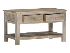 Mesa de centro de madera maciza de mango 82x52x47 cm