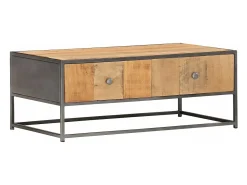 Mesa de centro de madera maciza reciclada 90x50x35 cm