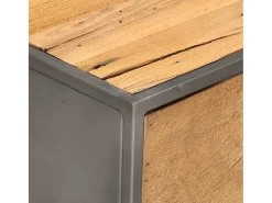Mesa de centro de madera maciza reciclada 90x50x35 cm