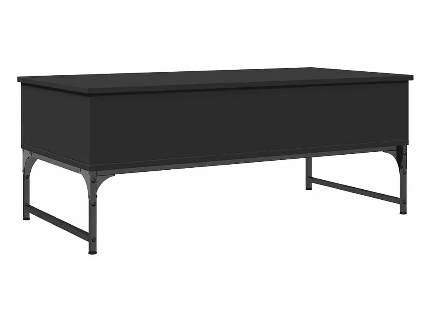 Mesa de centro de madera ingeniería y metal negro 100x50x40 cm
