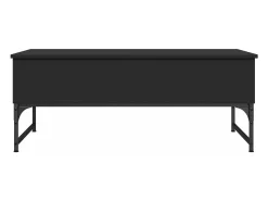 Mesa de centro de madera ingeniería y metal negro 100x50x40 cm