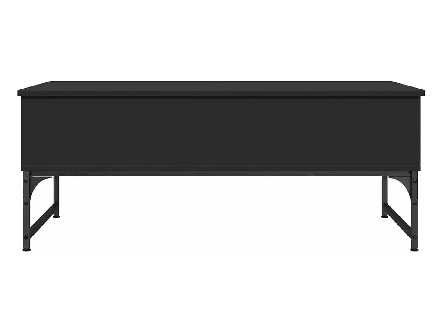 Mesa de centro de madera ingeniería y metal negro 100x50x40 cm