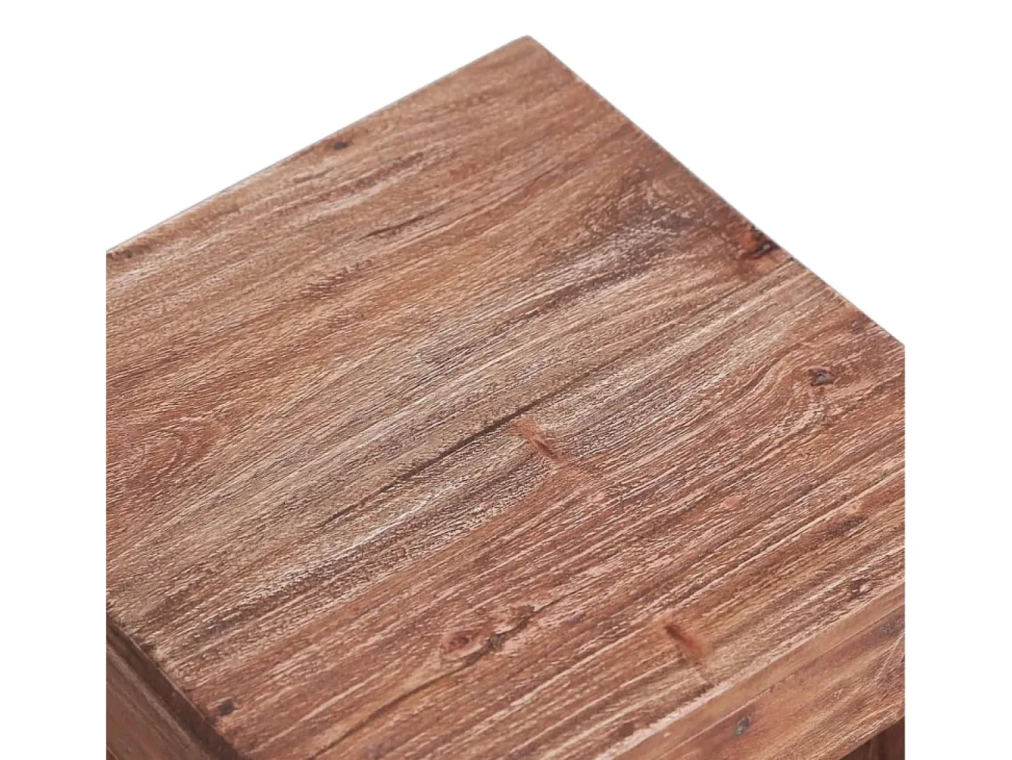 Mesa de centro de madera maciza reciclada 30x30x30 cm