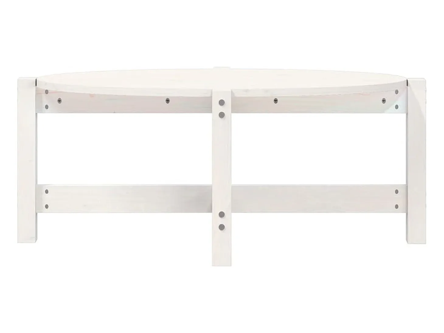 Mesa de centro de madera maciza de pino blanco 87x48x35 cm