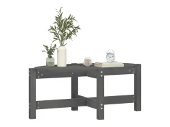 Mesa de centro de madera maciza de pino gris 87x48x35 cm