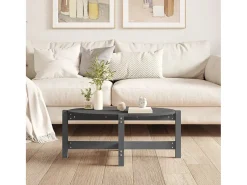 Mesa de centro de madera maciza de pino gris 87x48x35 cm