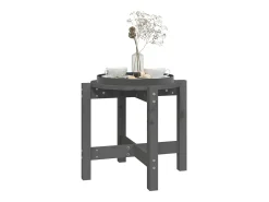 Mesa de centro de madera maciza de pino gris Ø52,5x45 cm