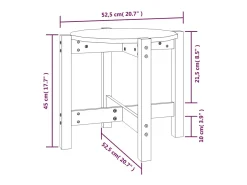 Mesa de centro de madera maciza de pino gris Ø52,5x45 cm