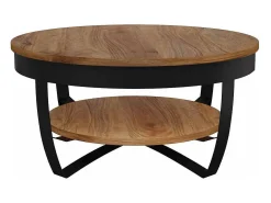 Mesa de centro de madera maciza de acacia 65x65x32 cm