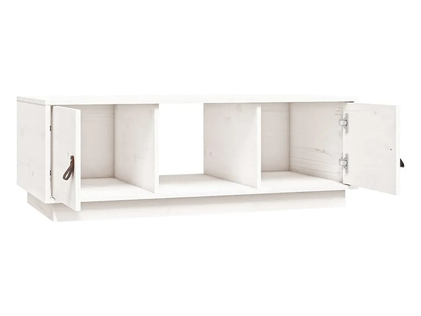 Mesa de centro de madera maciza de pino blanco 100x50x35 cm