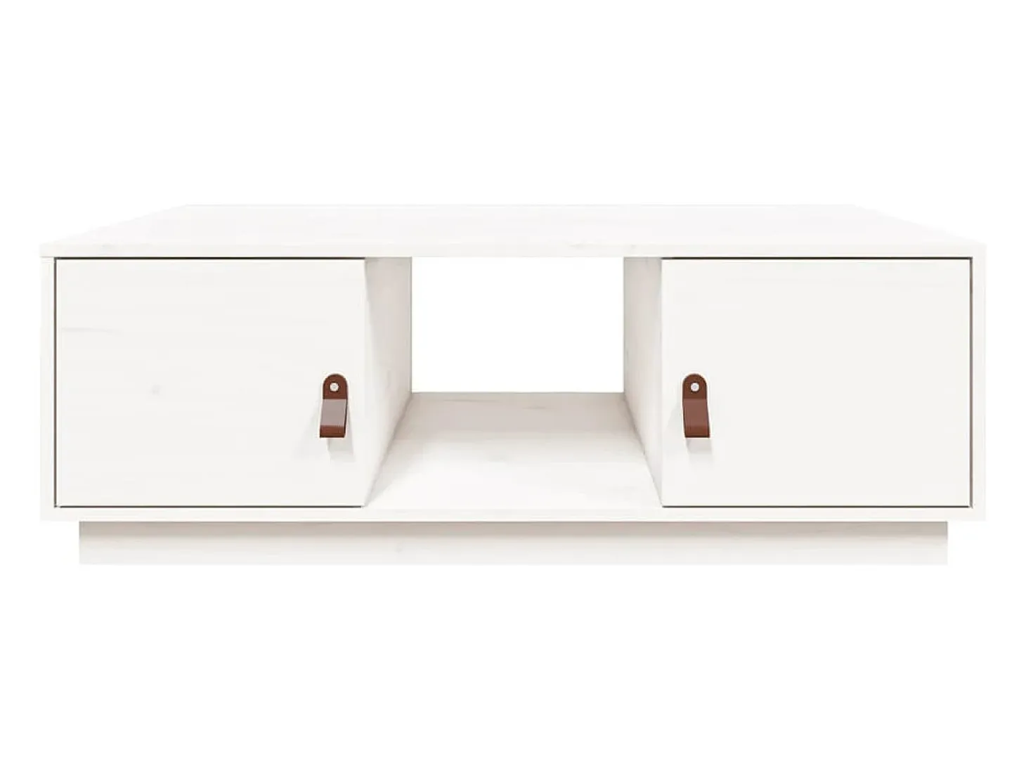Mesa de centro de madera maciza de pino blanco 100x50x35 cm