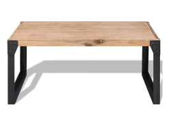 Mesa de centro de madera maciza reciclada 100x60x45 cm