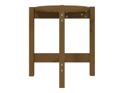 Mesa de centro de madera maciza de pino marrón miel Ø42,5x45 cm