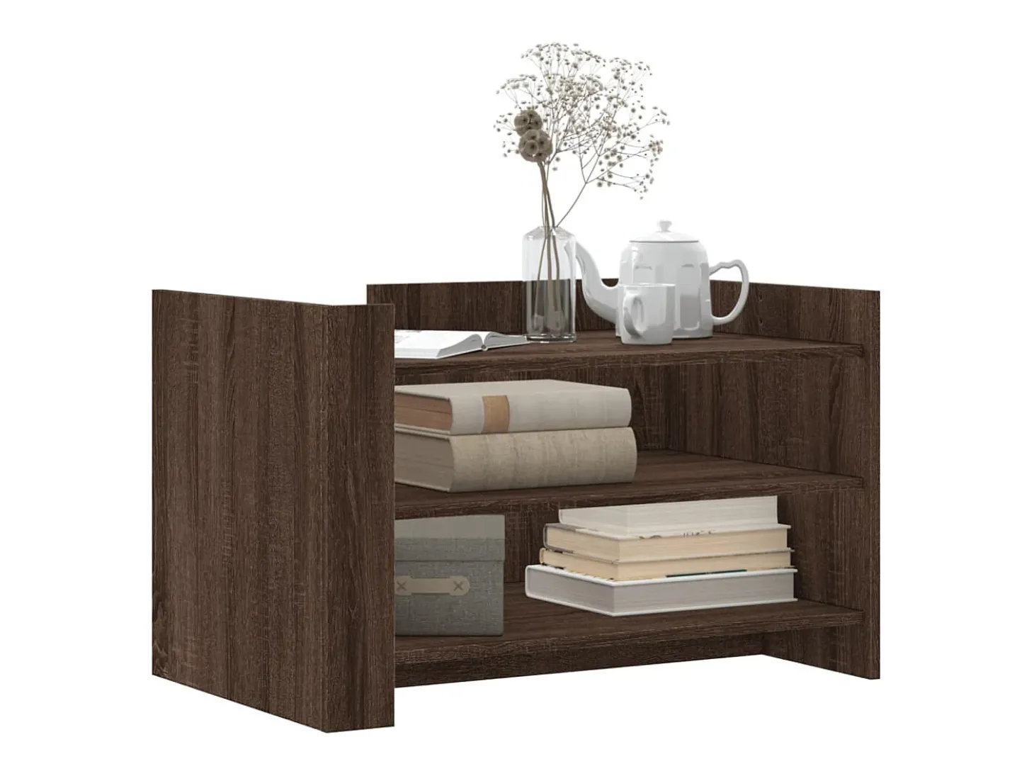 Mesa de centro de madera de ingeniería marrón roble 80x50x50 cm