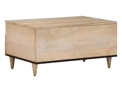 Mesa de centro de madera maciza mango 80x54x40 cm