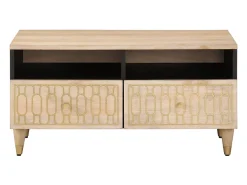 Mesa de centro de madera maciza mango 80x54x40 cm