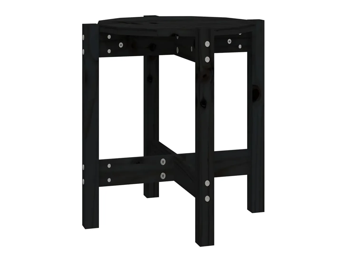 Mesa de centro de madera maciza de pino negro Ø42,5x45 cm ES97446