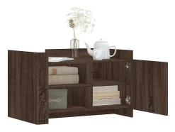 Mesa de centro de madera de ingeniería marrón roble 80x50x50 cm