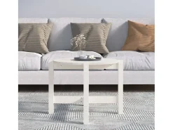 Mesa de centro de madera maciza de pino blanco 62,5x45 cm