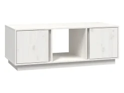 Mesa de centro de madera maciza de pino blanco 110x50x40 cm