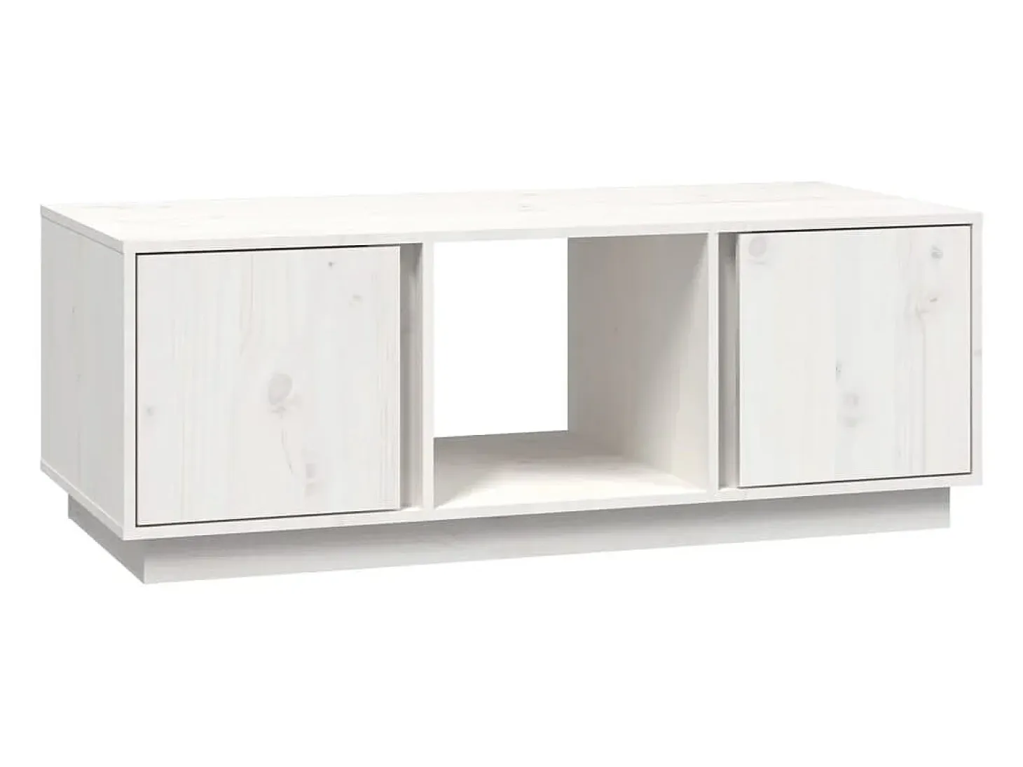 Mesa de centro de madera maciza de pino blanco 110x50x40 cm