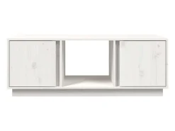 Mesa de centro de madera maciza de pino blanco 110x50x40 cm