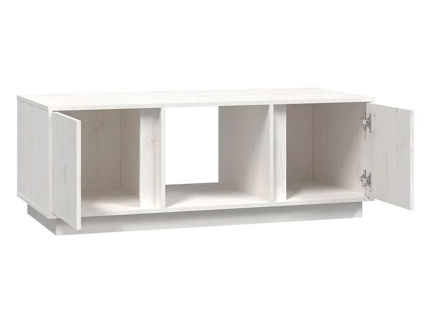 Mesa de centro de madera maciza de pino blanco 110x50x40 cm