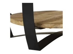 Mesa de centro de madera de mango rugosa 65x32 cm