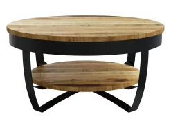 Mesa de centro de madera de mango rugosa 65x32 cm