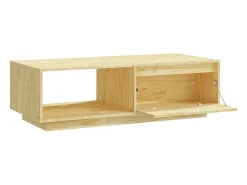 Mesa de centro de madera maciza de pino 110x50x33,5 cm