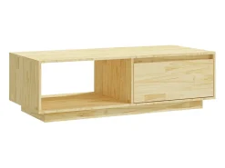 Mesa de centro de madera maciza de pino 110x50x33,5 cm