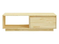 Mesa de centro de madera maciza de pino 110x50x33,5 cm