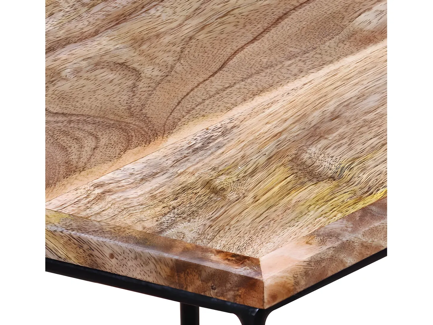 Mesa de centro de madera maciza de mango 56x48x40 cm