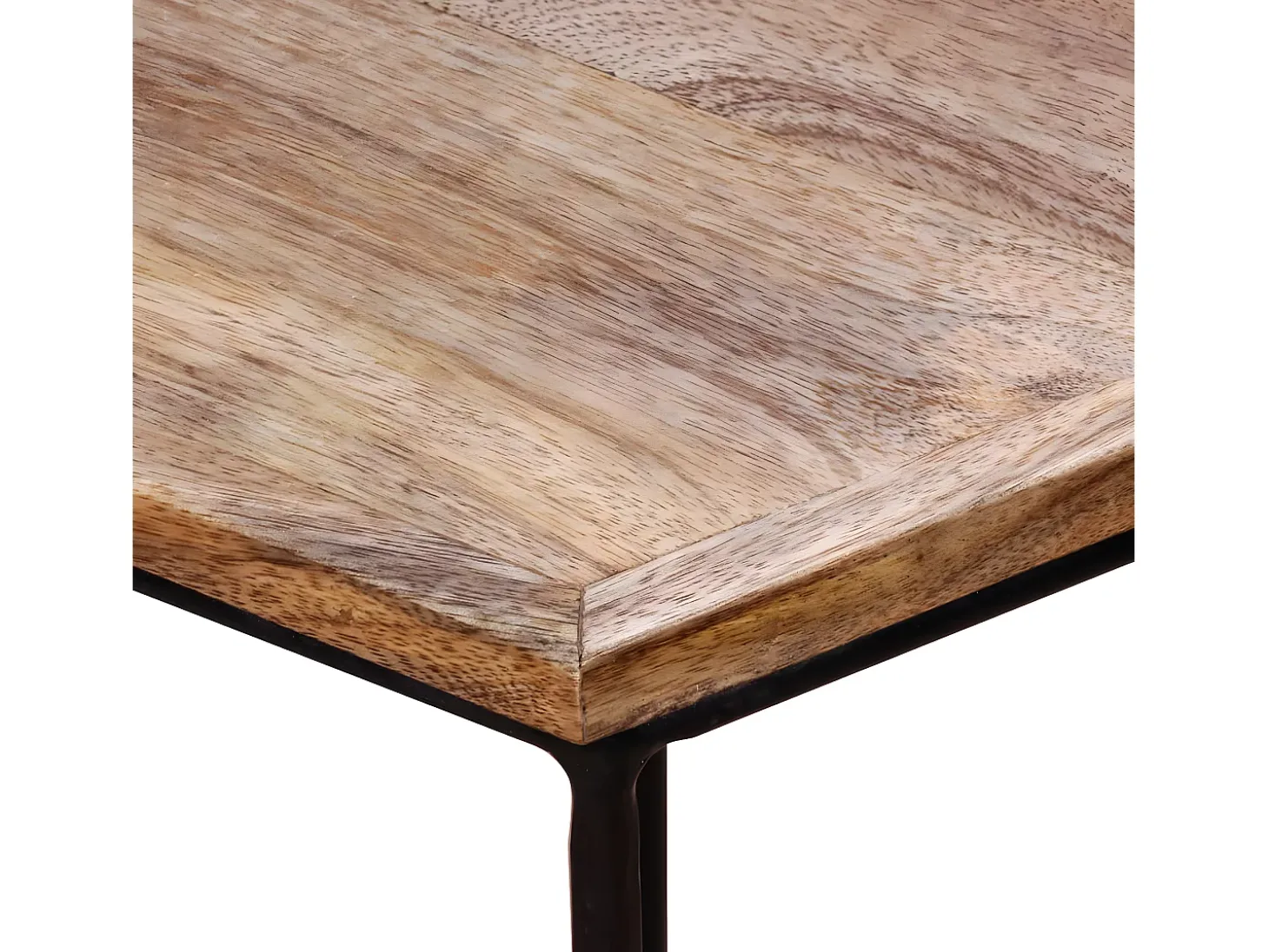 Mesa de centro de madera maciza de mango 56x48x40 cm