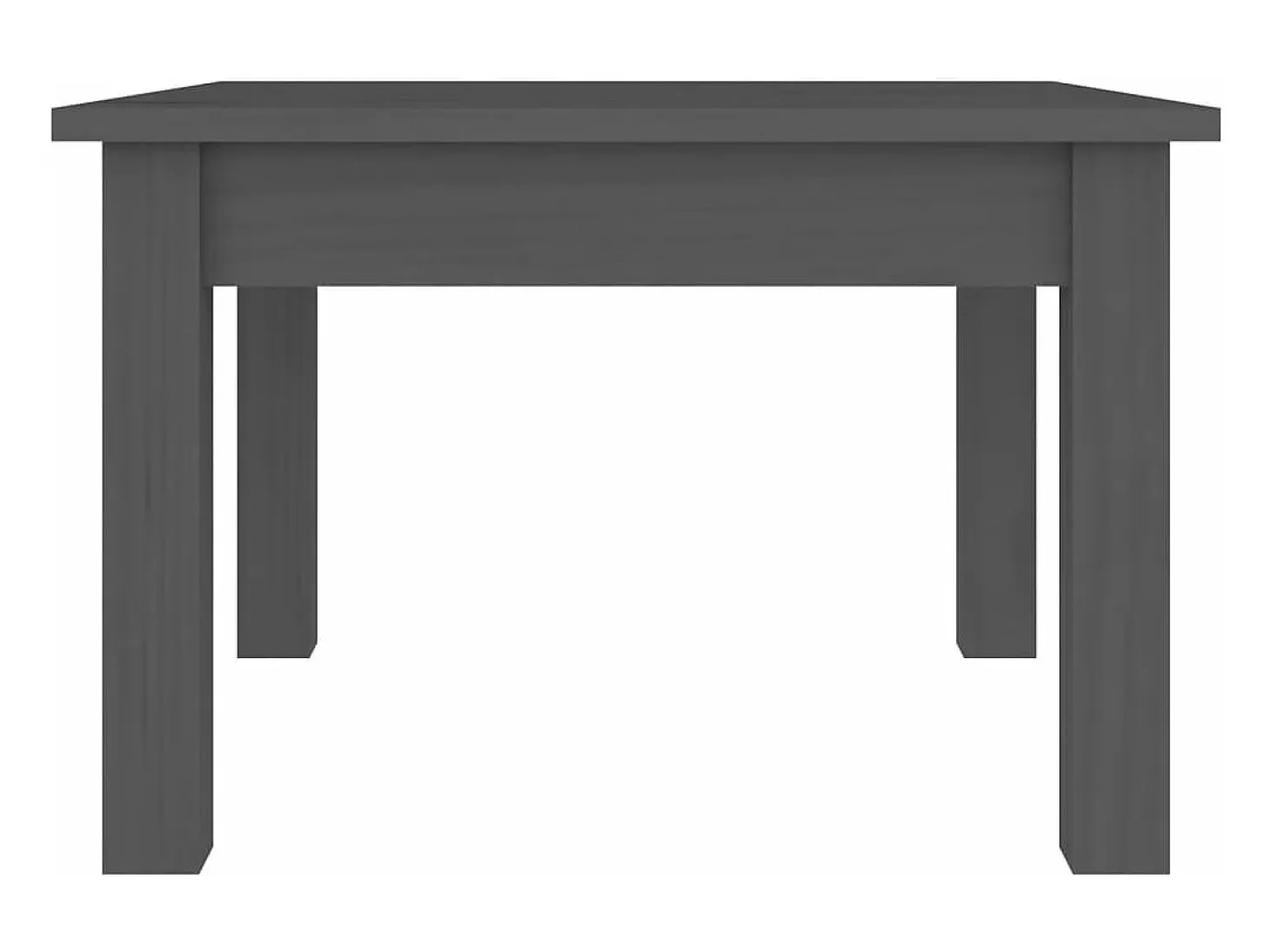 Mesa de centro de madera maciza de pino gris 45x45x30 cm