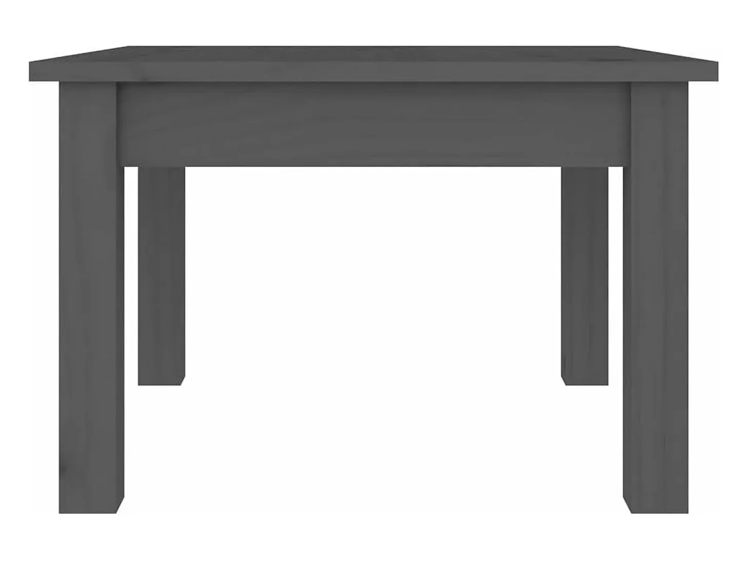 Mesa de centro de madera maciza de pino gris 45x45x30 cm