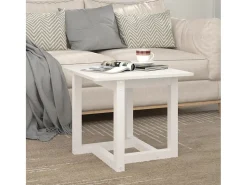 Mesa de centro de madera maciza de pino blanco 50x50x45 cm