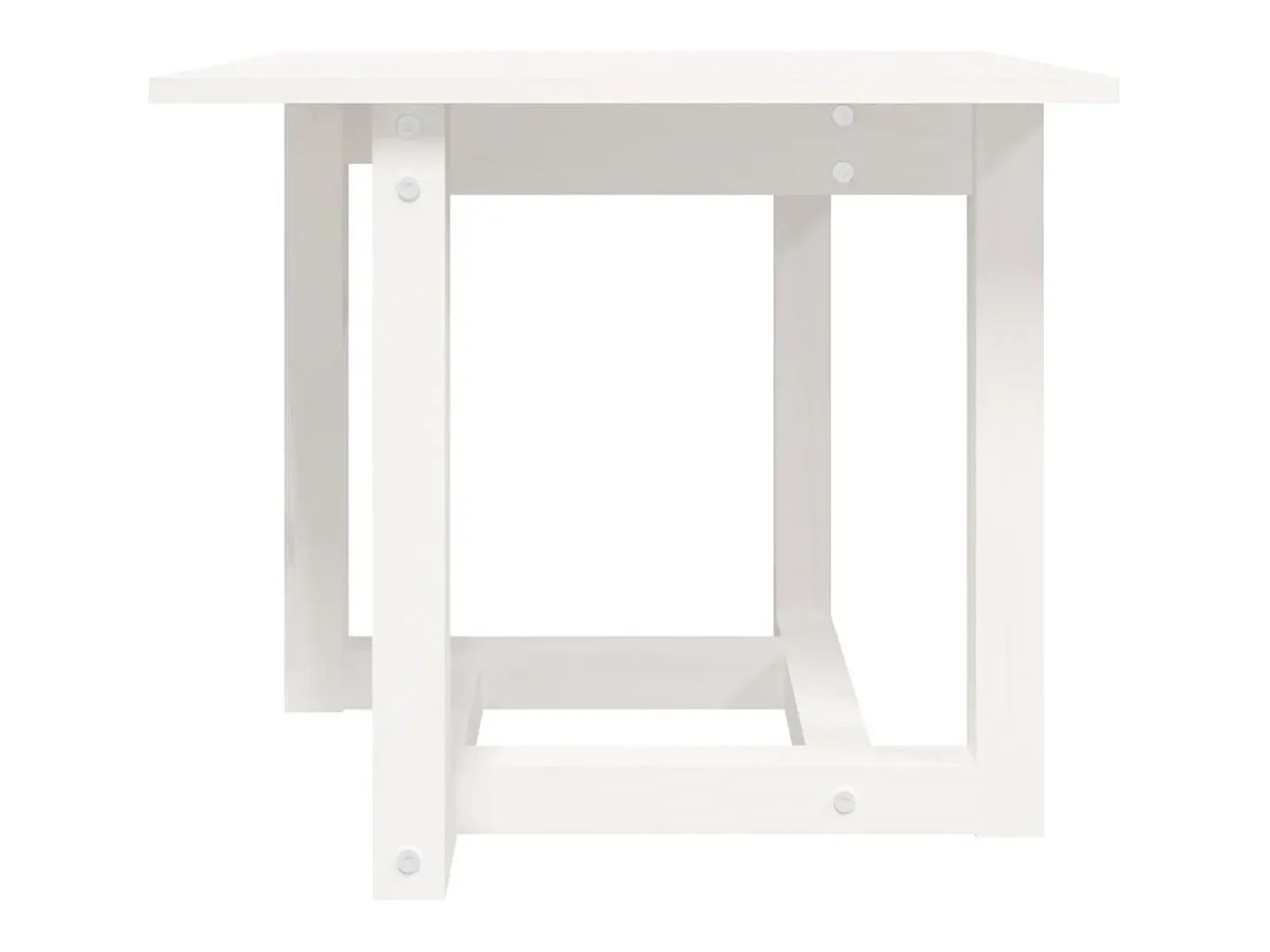 Mesa de centro de madera maciza de pino blanco 50x50x45 cm