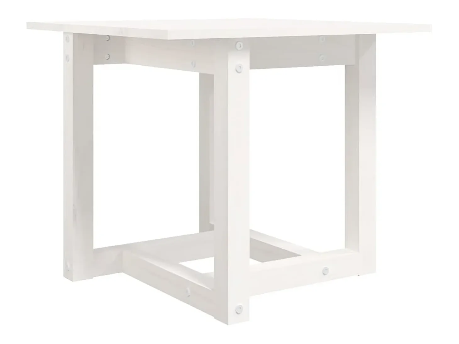 Mesa de centro de madera maciza de pino blanco 50x50x45 cm