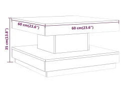 Mesa de centro de MDF gris 60x60x35 cm