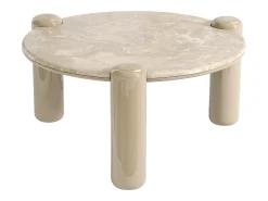 Mesa de centro de mármol y MDF - Beige - NARODI