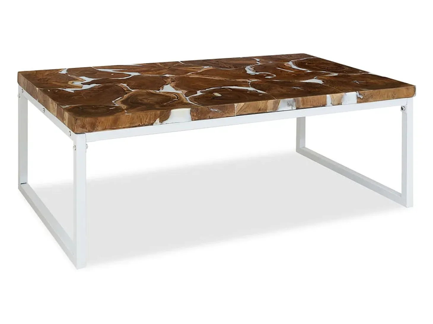 Mesa de centro de resina de teca 110x60x40 cm