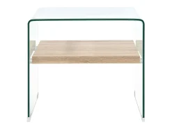 Mesa de centro de vidrio templado transparente 50x50x45 cm