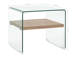 Mesa de centro de vidrio templado transparente 50x50x45 cm