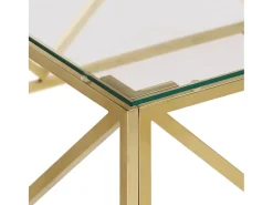 Mesa de centro dorada acero inoxidable y vidrio templado ES76093