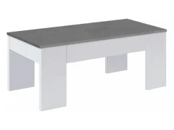 Mesa de centro elevable GALA 90x50x46 cm - BLANCO-CEMENTO