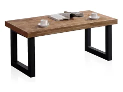 Mesa de centro elevable Loft con hueco de almacenaje roble american/negro 47,5-62x120x60 cm Adec