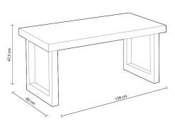 Mesa de centro elevable Loft con hueco de almacenaje roble american/negro 47,5-62x120x60 cm Adec